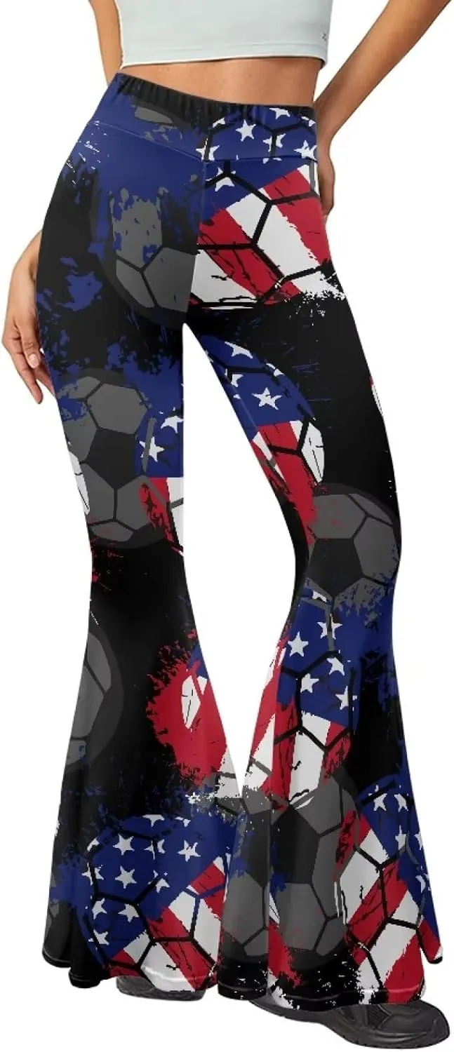 Modysero Womens Wide Leg Pants Fashion Graphic Flare Yoga Pants for Dancing Work Regular Slim Fit High Waist Tall Leg