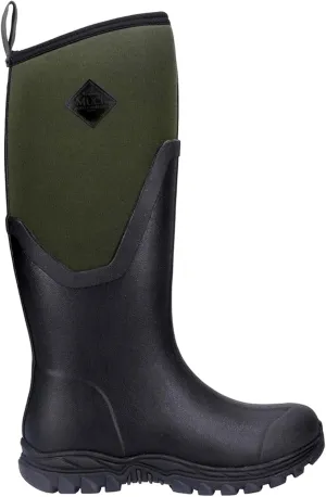 MUCK Boot Womens Arctic Sport II Tall Rubber Textile Black Moss Plain Boots 9 US