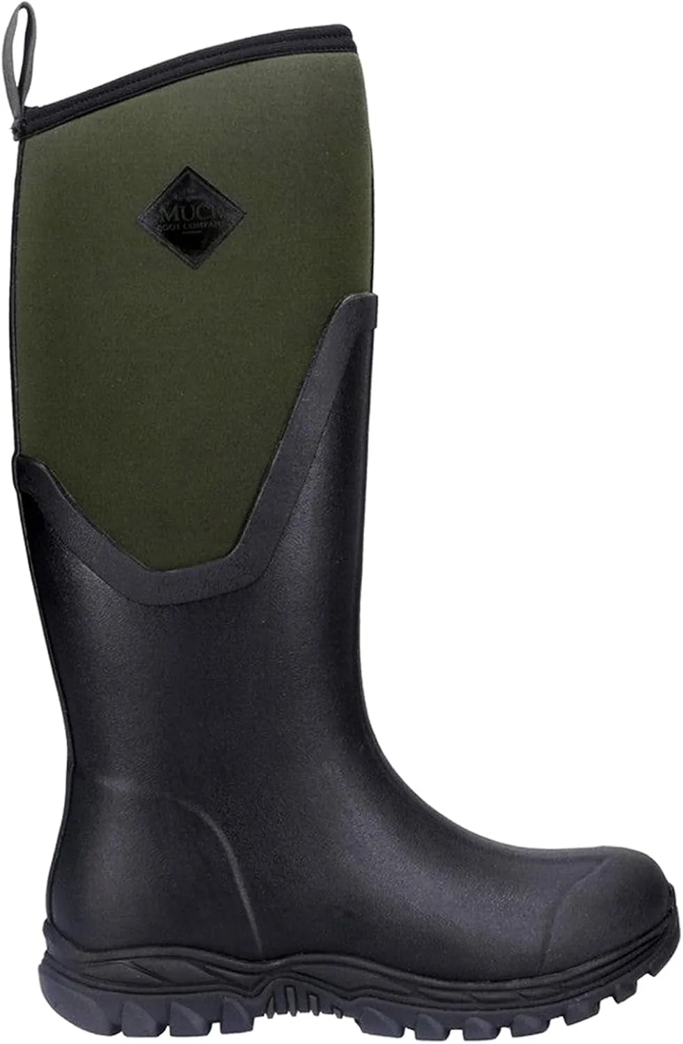 MUCK Boot Womens Arctic Sport II Tall Rubber Textile Black Moss Plain Boots 9 US