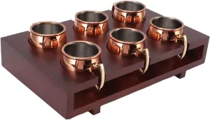 Mule Cocktails Set 2oz Moscow Mule Mug for Bar, Hotels, Restaurants - Stainless Steel, Wood