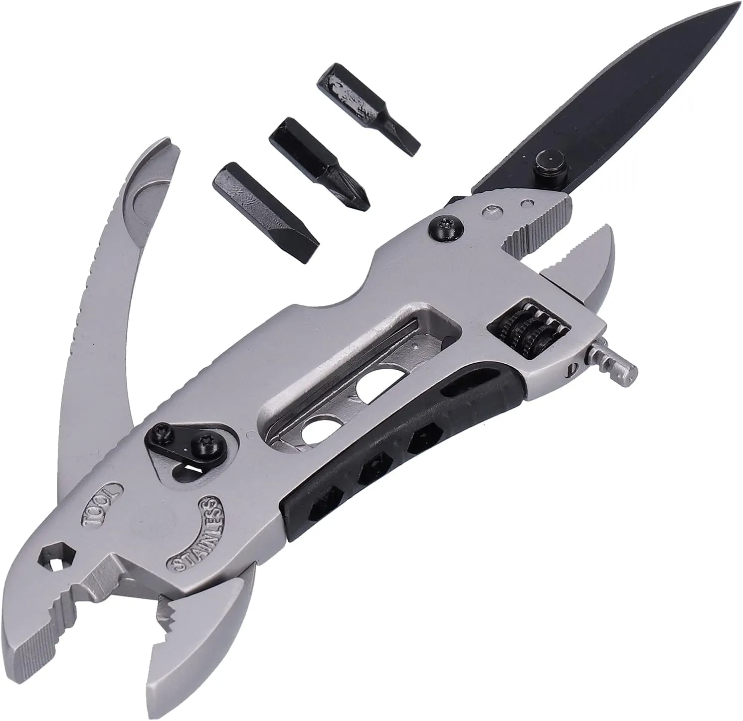 Multifunctional Pliers, Multi Purpose Portable Light Foldable Wear Resistant Multi Tool Wrench for Camping Fishing DIY