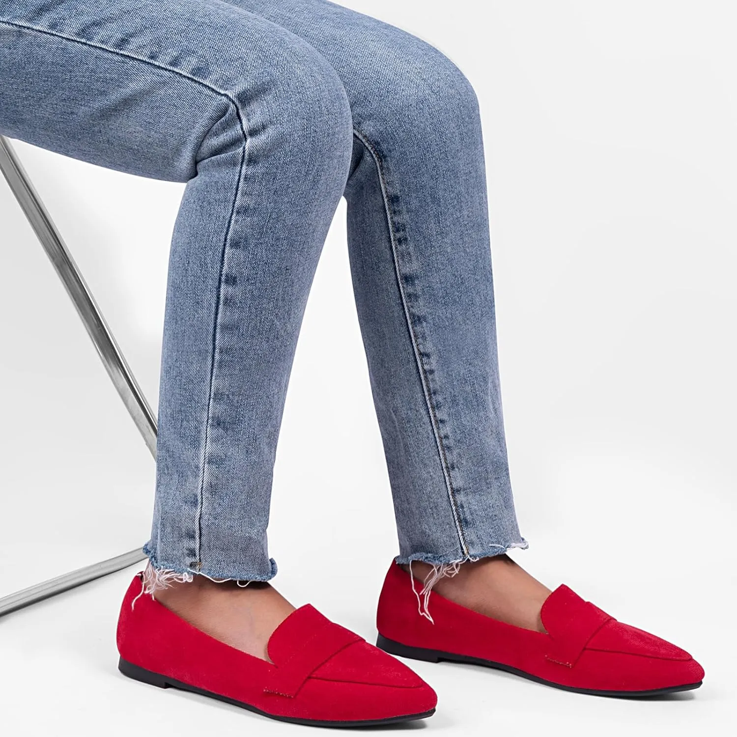 MUSSHOE Women's Flats, Comfortable Pointed Toe Flats for Women Soft Suede Women's Loafers & Slip-ons for Work Dating and Casual