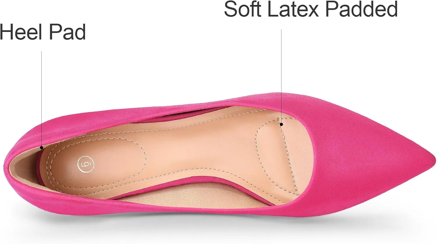mysoft Women's Pumps 2 inch Kitten Heel Pointed Toe Low Heel Dress Shoes