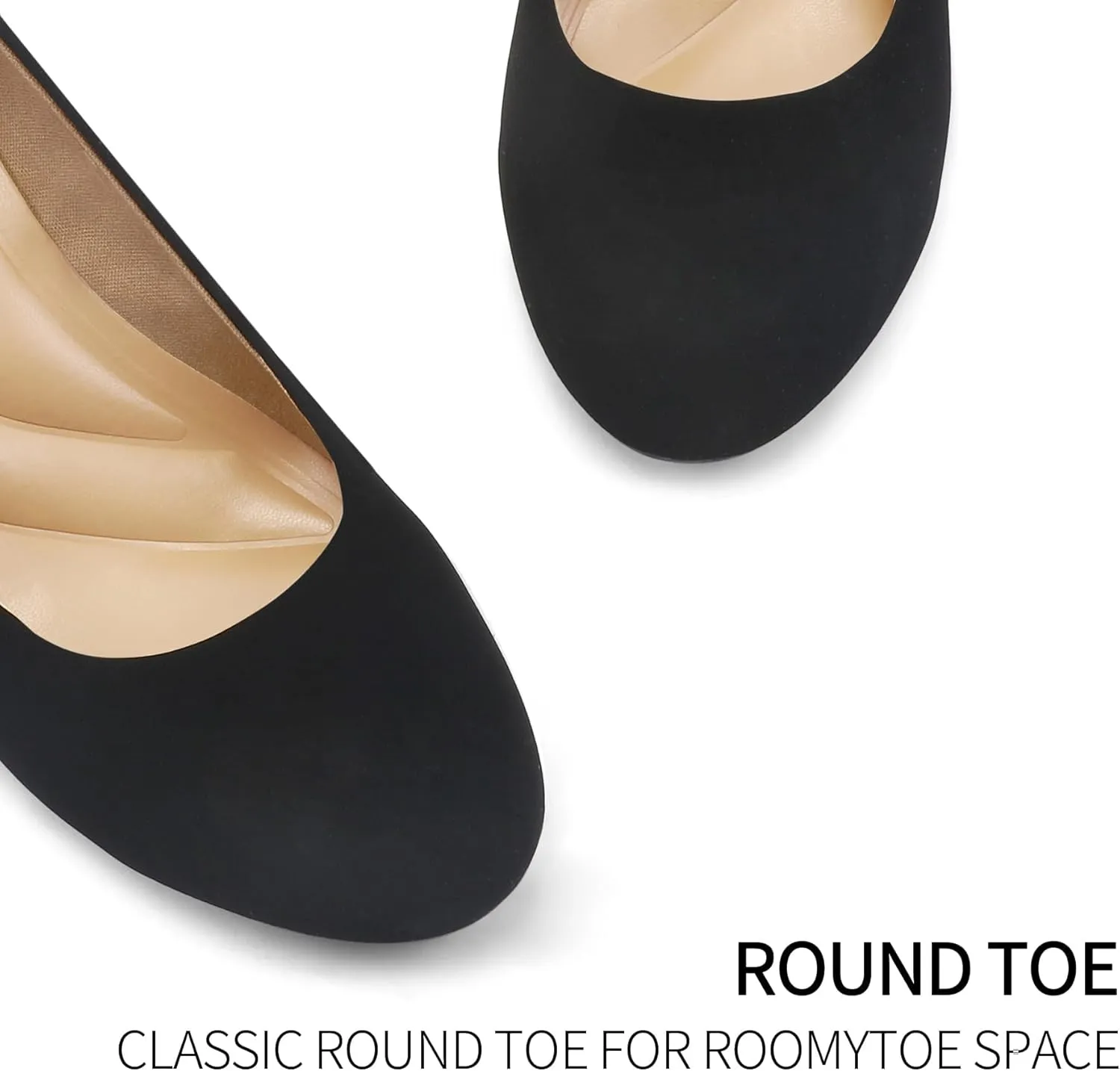 mysoft Women's Wedge Pumps Low Heel Closed Toe 2in Dress Shoes