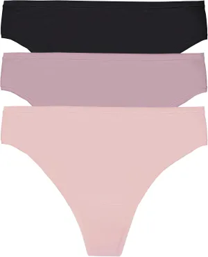 Natori Women's Bliss Bare Cotton Thong 3-Pack