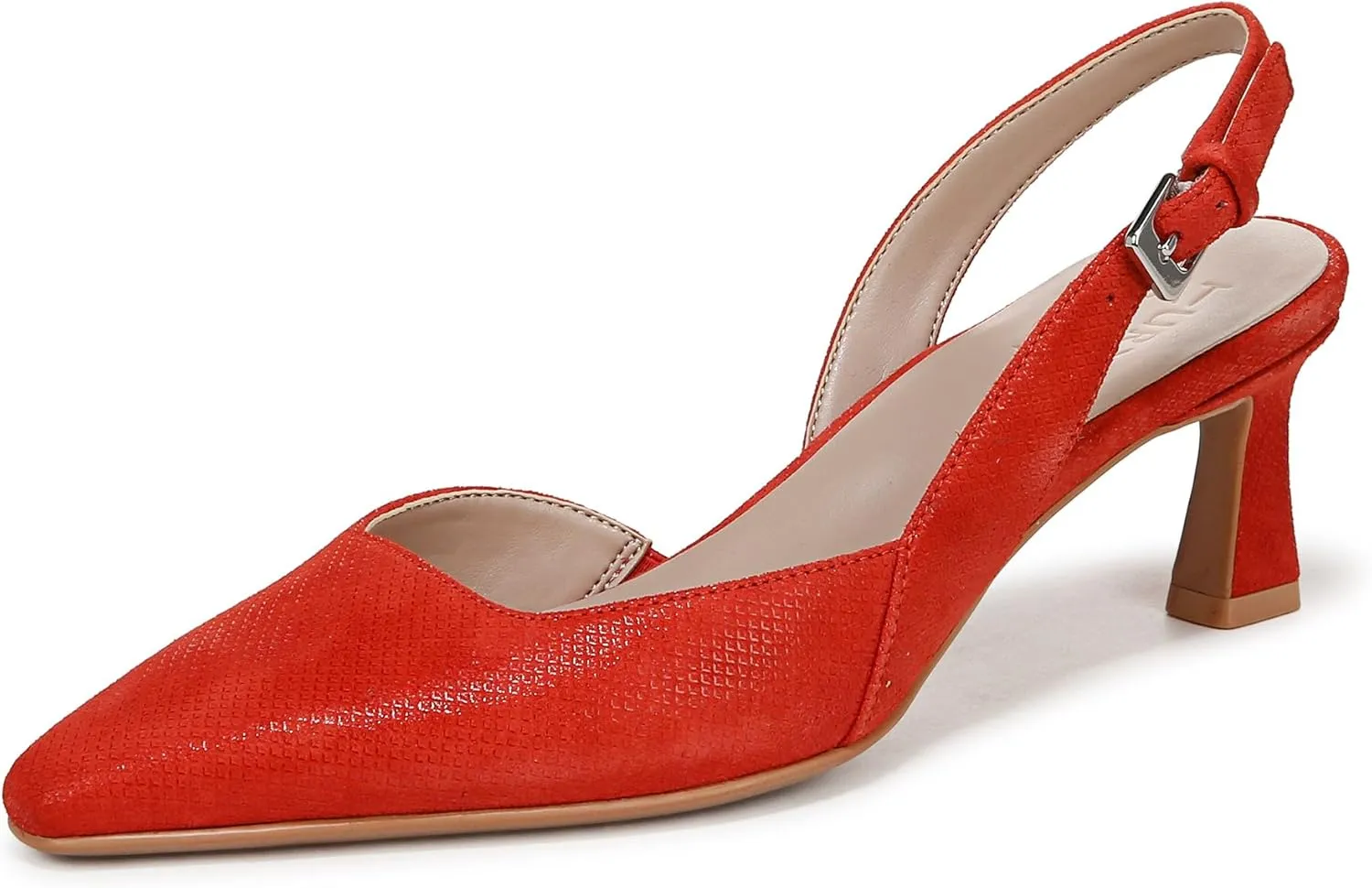 Naturalizer Womens Dalary Pump Red Suede Textured 6 M