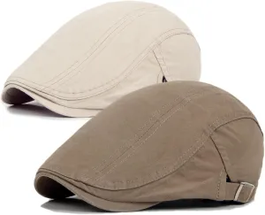 Newsboy Cap for Men Flat Hats Adjustable Breathable Irish Caps Cabbie Ivy Driving Hunting Sport Golf Outdoor