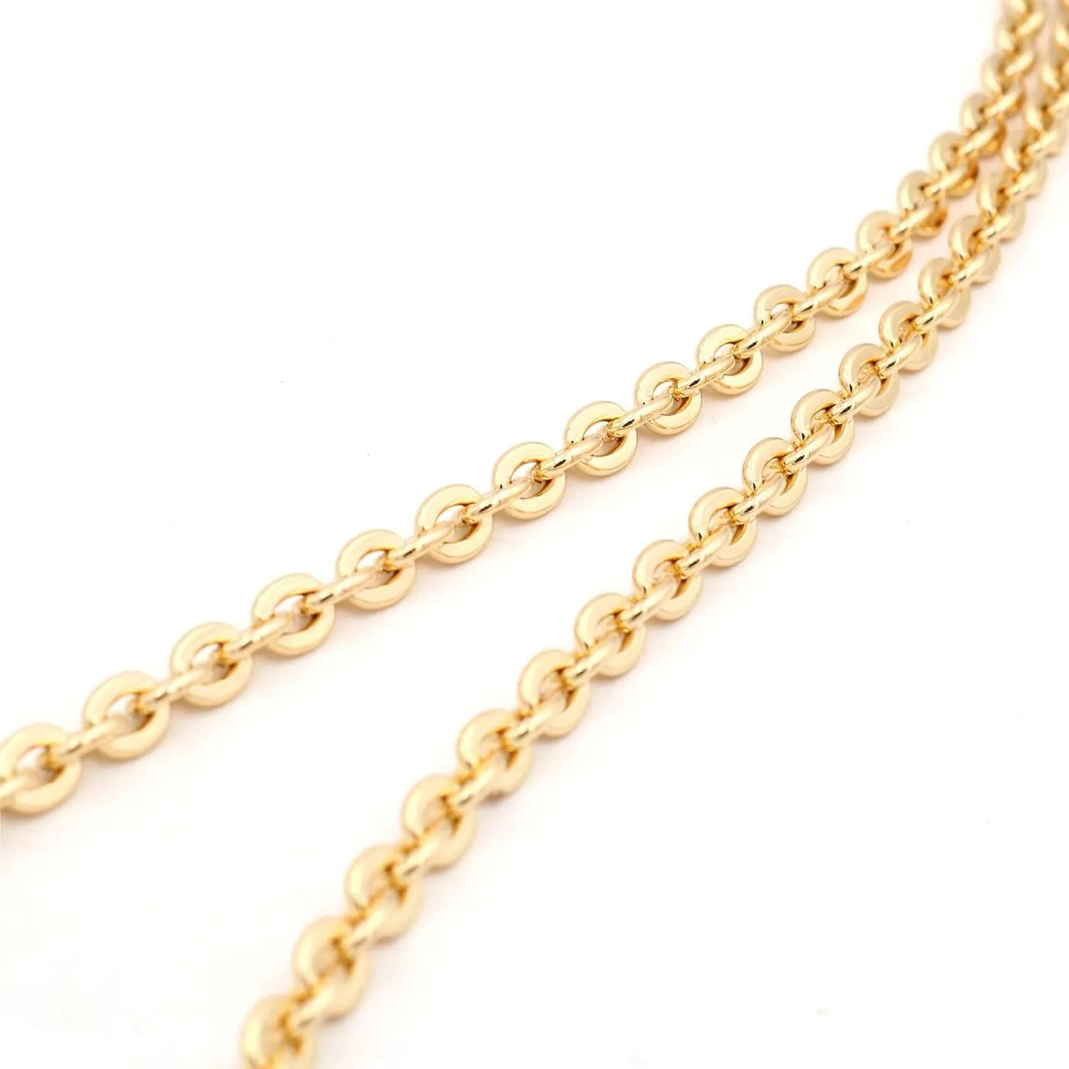 NEXT FASHION Oval Purse Chain Flat Gold Light Weight Crossbody Shoulder Strap Polished Quality - (16" / 40cm)