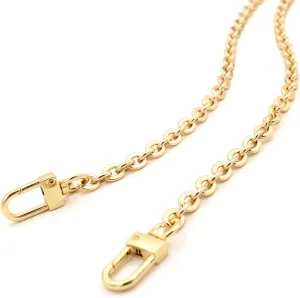 NEXT FASHION Oval Purse Chain Flat Gold Light Weight Crossbody Shoulder Strap Polished Quality - (16" / 40cm)