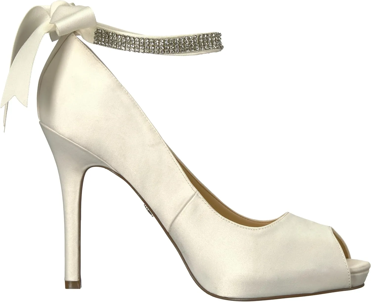 NINA Shoes Karen Women's Elegant Steel Satin High Heel Open-Toe Pumps with Ankle Strap - Ideal for Wedding and Formal Events