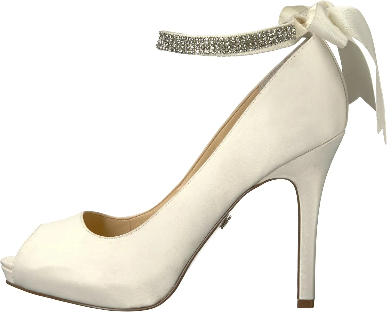 NINA Shoes Karen Women's Elegant Steel Satin High Heel Open-Toe Pumps with Ankle Strap - Ideal for Wedding and Formal Events