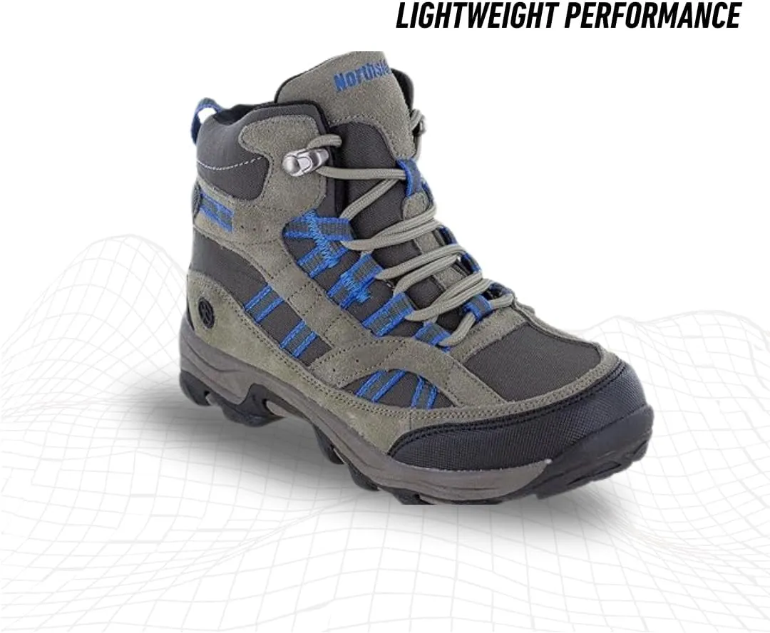 Northside Unisex-Child Rampart Mid Hiking Boots - Lightweight Performance | Suede/Ripstop Nylon Moisture-Wicking Quick Lace-Up Durable TPR Outsole | Kids Hiking Adventure Essential