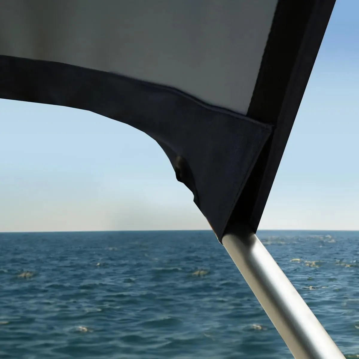 Oceansouth 2 Bow Bimini Top Boat Cover/Sun Shade Boat Canopy with Integrated Storage Boot - 5ft (Beige, Mounting Width 59"-61")
