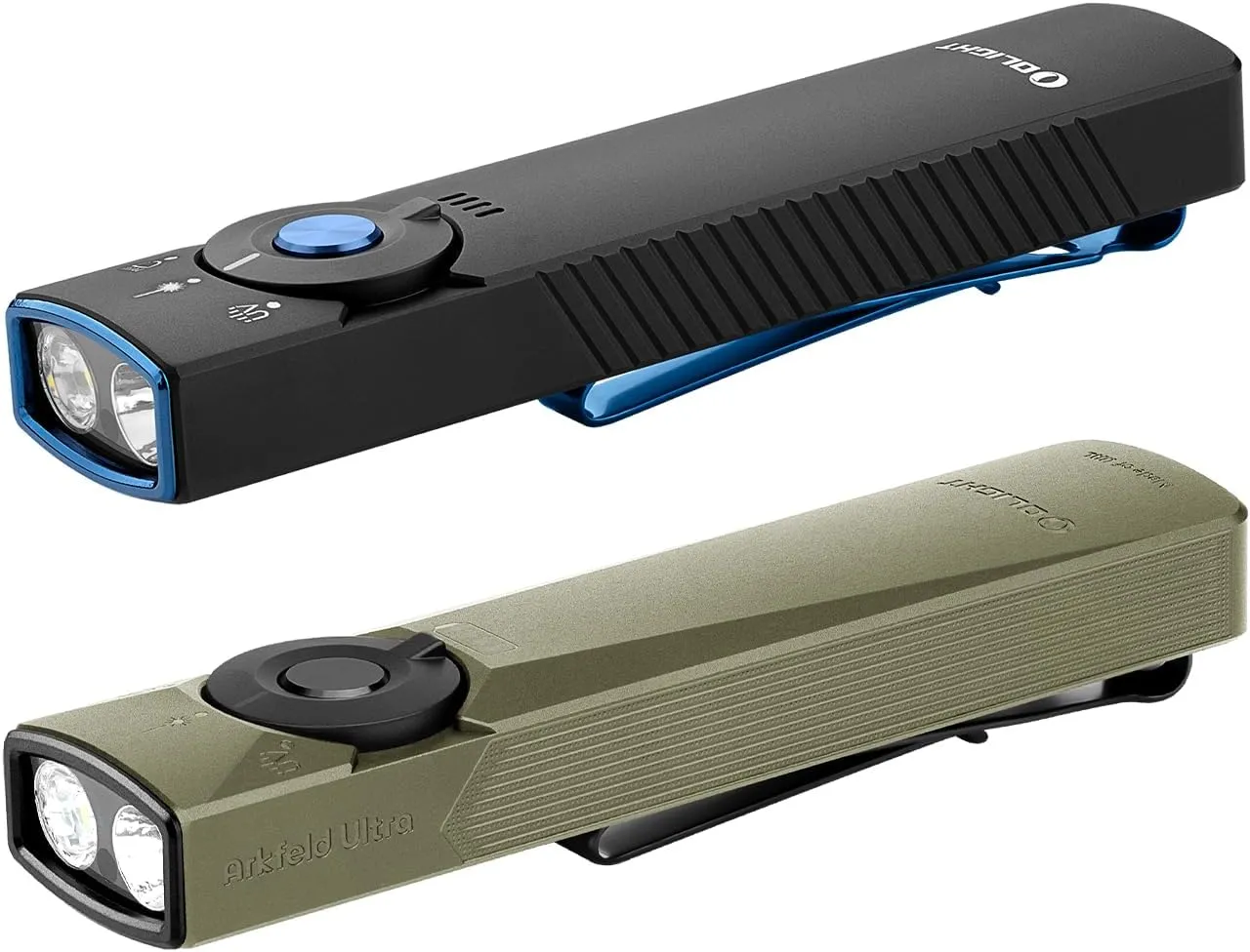 OLIGHT Arkfeld Pro Rechargeable EDC Flashlight Bundle with ArkfeldUltra 1400 Lumens Flat Flash Light