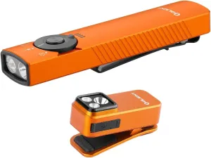 OLIGHT Arkfeld Pro Rechargeable EDC Flat Flashlight Bundle with Oclip Pro Flashlights Clip-on Light (Orange)