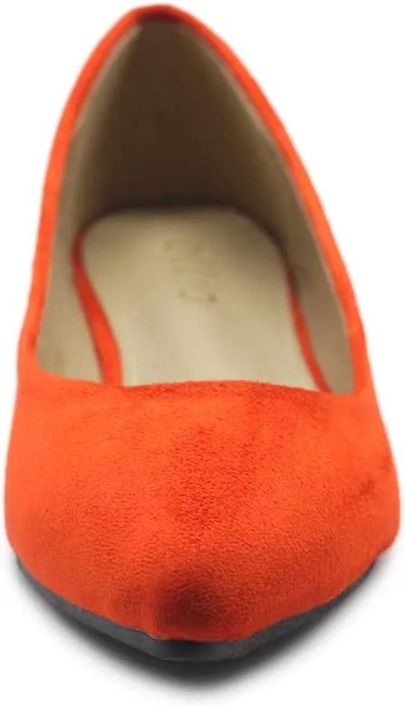 Ollio Women's Ballet Comfort Light Faux Suede Multi Color Shoe Flat