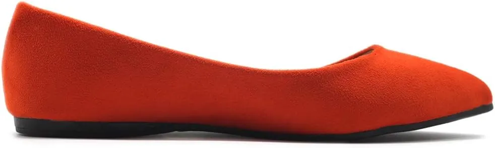 Ollio Women's Ballet Comfort Light Faux Suede Multi Color Shoe Flat