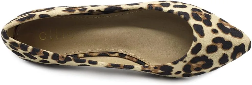 Ollio Women's Ballet Comfort Light Faux Suede Multi Color Shoe Flat