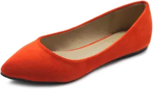 Ollio Women's Ballet Comfort Light Faux Suede Multi Color Shoe Flat