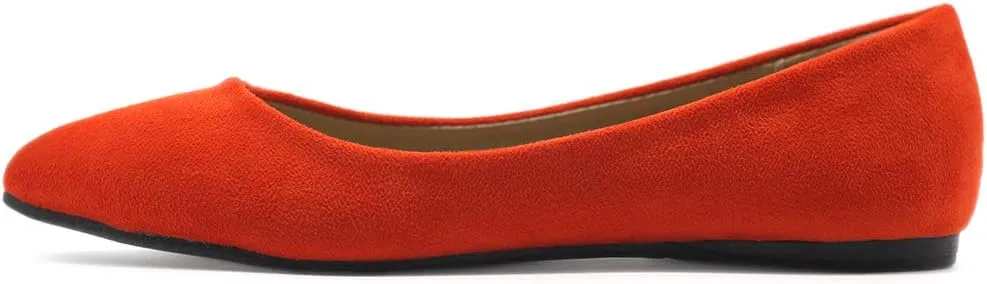 Ollio Women's Ballet Comfort Light Faux Suede Multi Color Shoe Flat