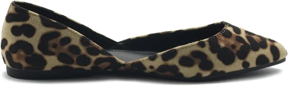 Ollio Women's Shoes Faux Suede Slip On Comfort Light Pointed Toe Ballet Flat