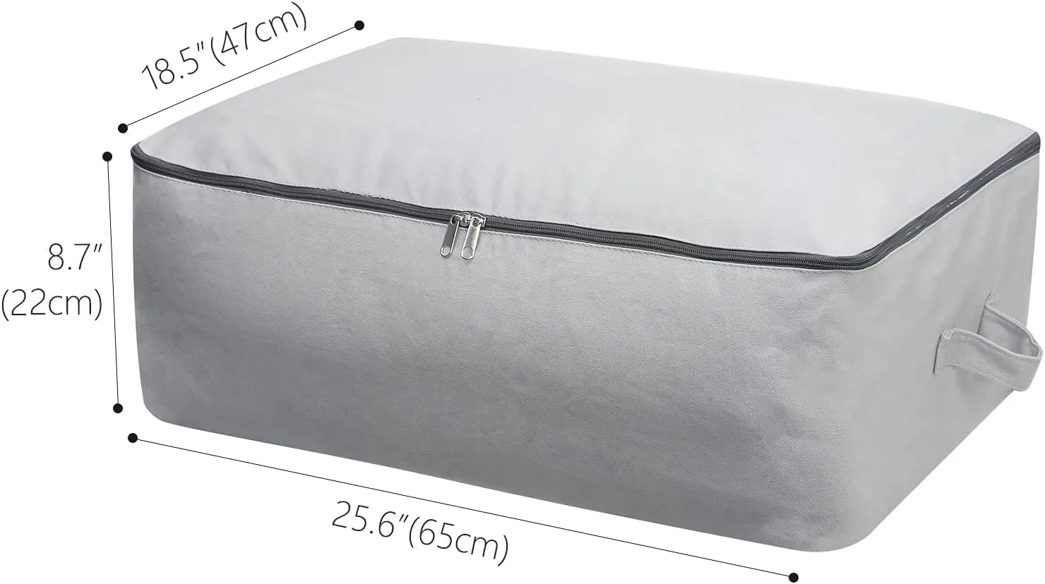 Omygarden Ultra Thick Fabric Clothes Canvas Storage Bag Foldable Closet Organizer Bag with Reinforced Handle Sturdy for Sweaters, T-shirts, Blankets, Coats, 3 Pack, Light Gray