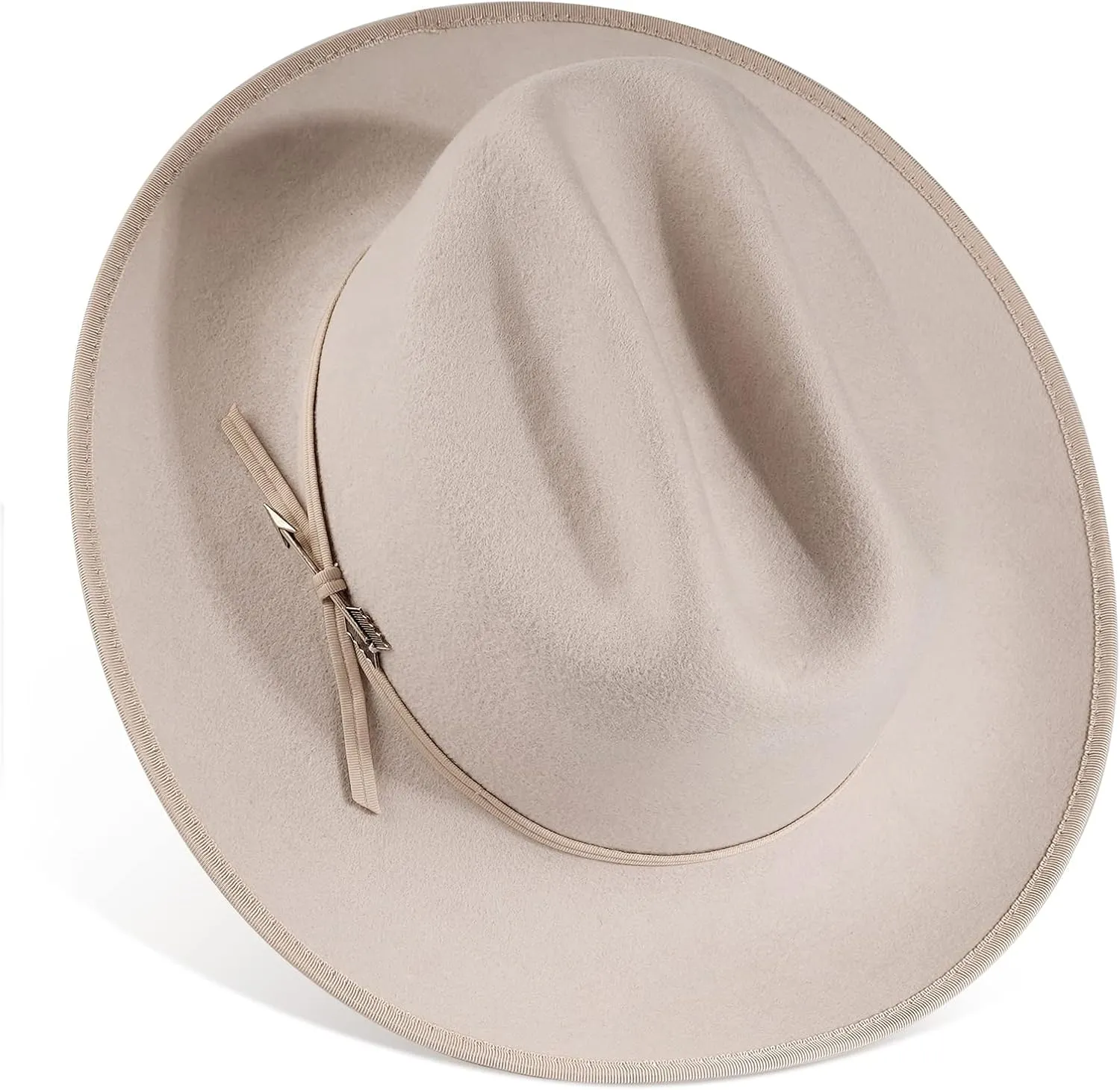 Open Road Hat Fedora Hat Pure Wool Felt Hat Vintage Rancher Hat Airway Vented Panama Hats for Men Women