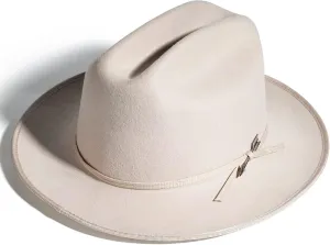 Open Road Hat Fedora Hat Pure Wool Felt Hat Vintage Rancher Hat Airway Vented Panama Hats for Men Women