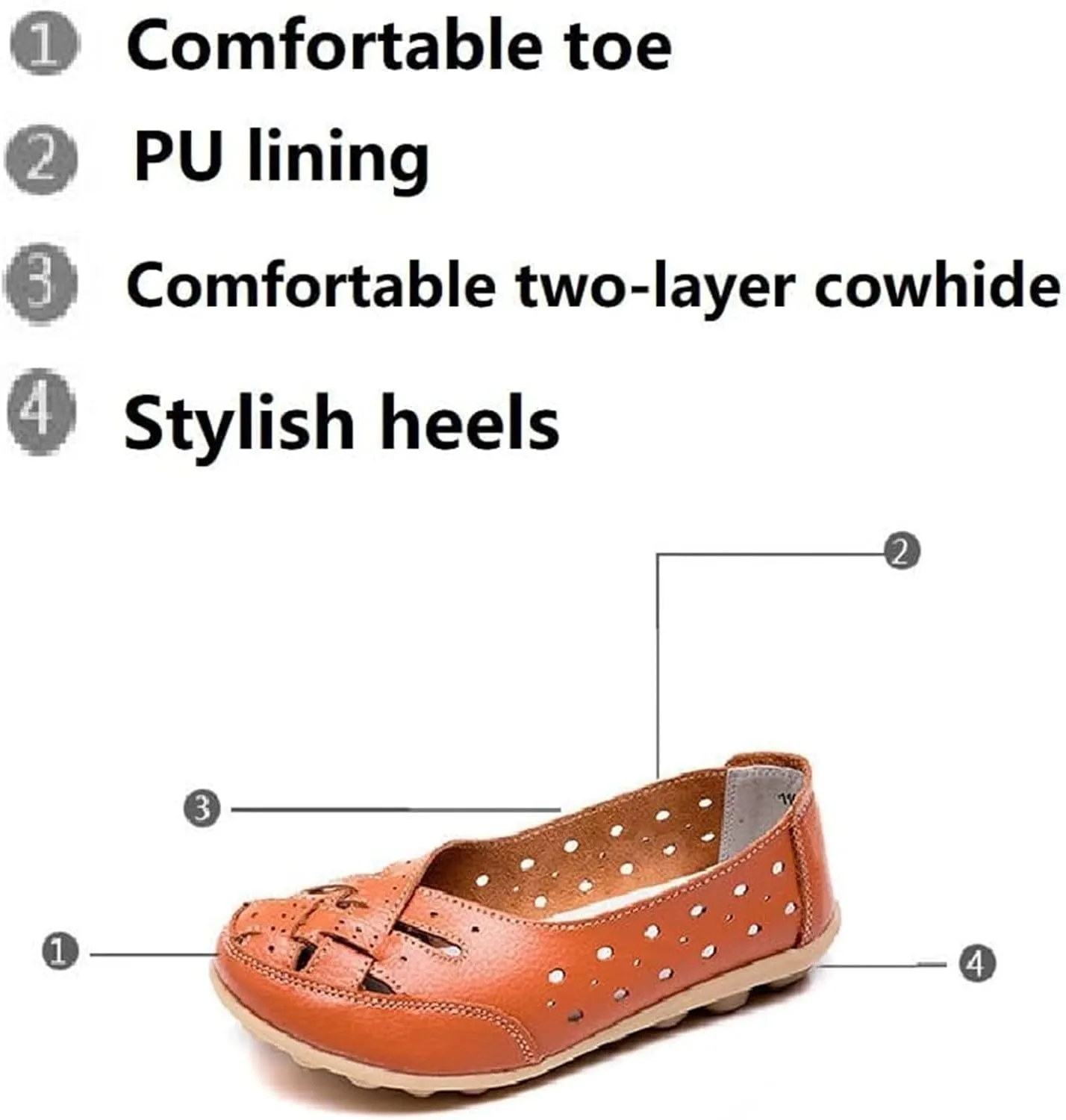 Orthopedic Loafers in Breathable Leather Owlkay Womens Casual Soft Leather Slip-On Flat Breathable Loafers Stylendy Orthopedic Loafers (Apple Green,7)