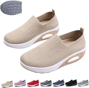 Orthopedic Sneakers for Women Slip-on Light Air Cushion Wedge Walking Shoes Mesh Arch Support Orthopedic Sneakers
