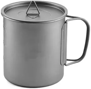 Outdoor camping pure titanium portable water cup camping ultra-light folding cup(600ml)