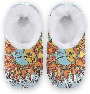 Oyihfvs Unisex Fuzzy House Slippers Memory Foam Warm Slip Shoes Fur Lining M-XXL