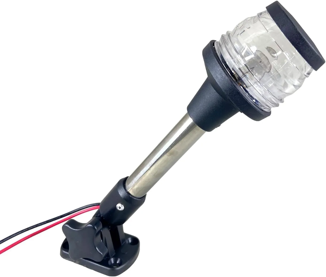 Pactrade Marine Stainless Steel 10" Foldable Warm White All-Round 360 degree Stern Navigation Anchor light Pole Light for Boat, Pontoon, Fishing Boat, Kayak