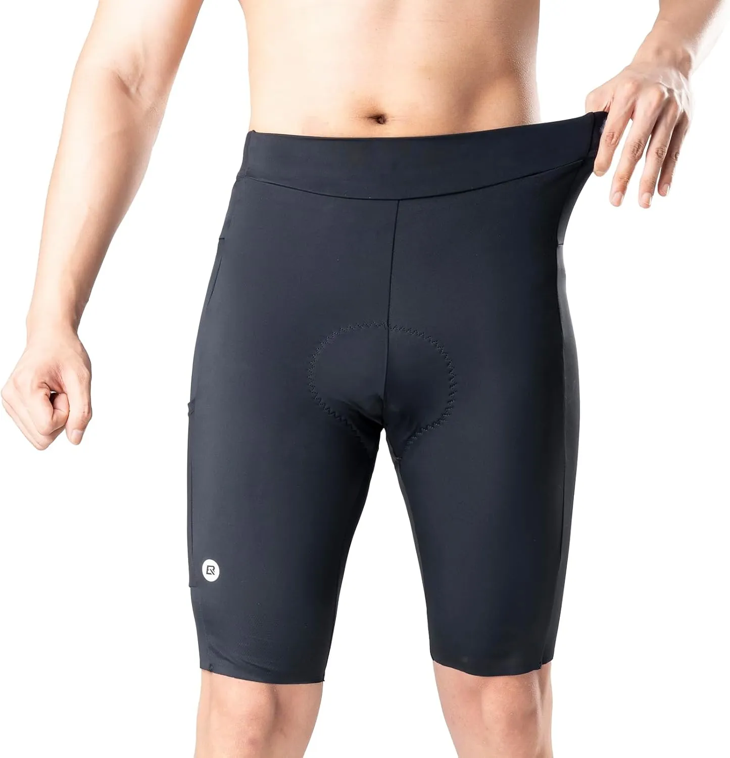 Padded Bike Shorts for Men Cycling Shorts with Side Pockets Mountain Bike Shorts Breathable with Reflective Elements