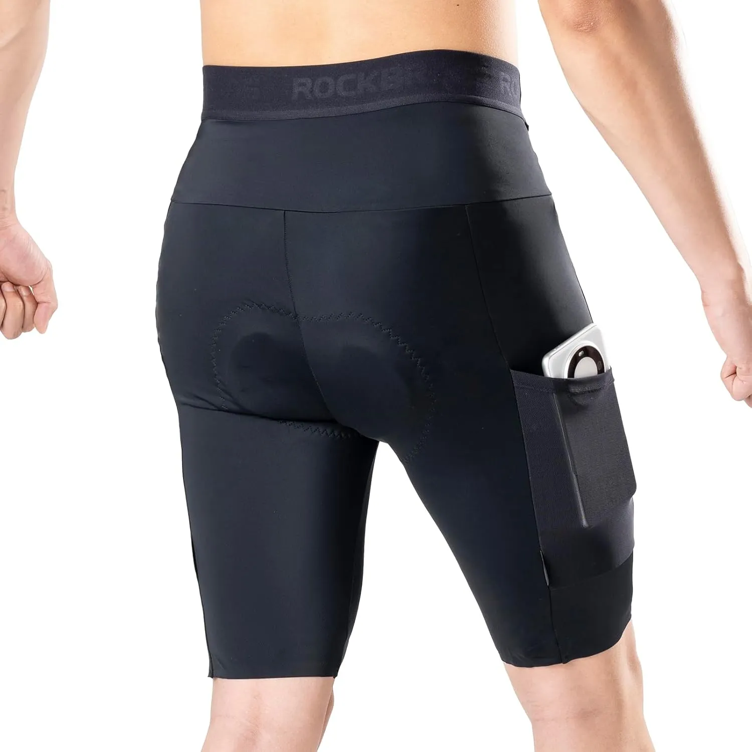 Padded Bike Shorts for Men Cycling Shorts with Side Pockets Mountain Bike Shorts Breathable with Reflective Elements