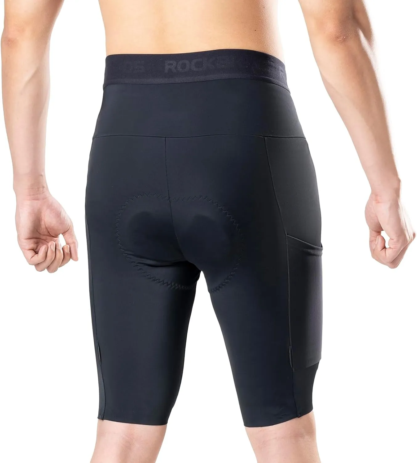 Padded Bike Shorts for Men Cycling Shorts with Side Pockets Mountain Bike Shorts Breathable with Reflective Elements