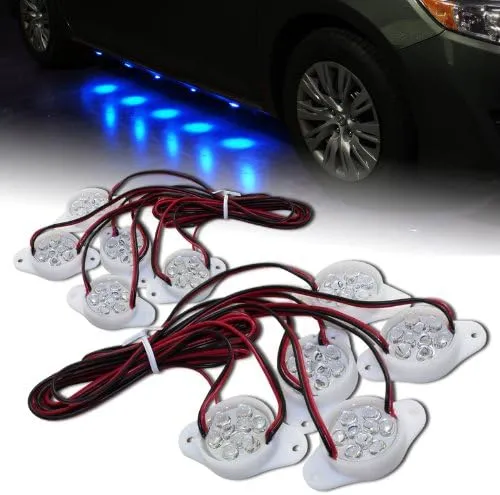 Pair Universal Brabus Style 12V Under Car Underglow Underbody Blue LED Puddle Light Kit