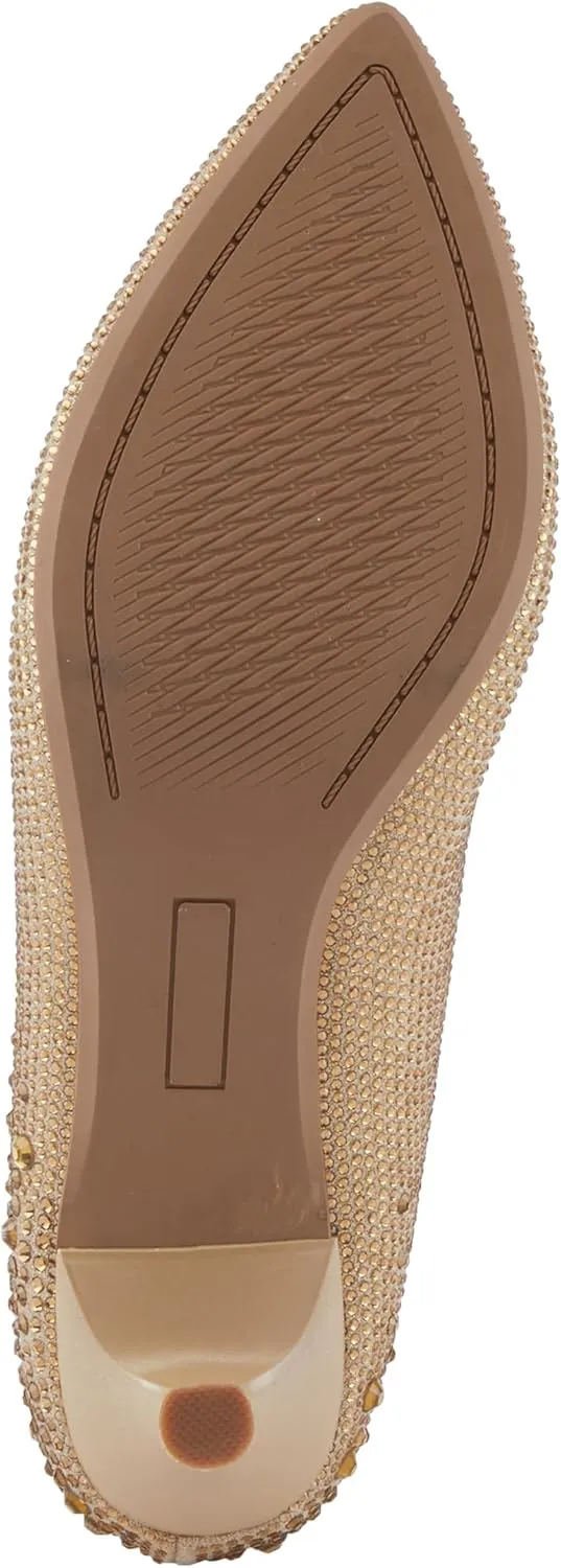 PATRIZIA Women's Tyanna Kitten Heel Pumps with Delicate Crystals, Pointed Toe, and Comfortable Fit