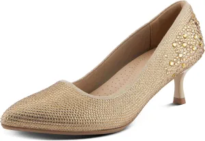 PATRIZIA Women's Tyanna Kitten Heel Pumps with Delicate Crystals, Pointed Toe, and Comfortable Fit