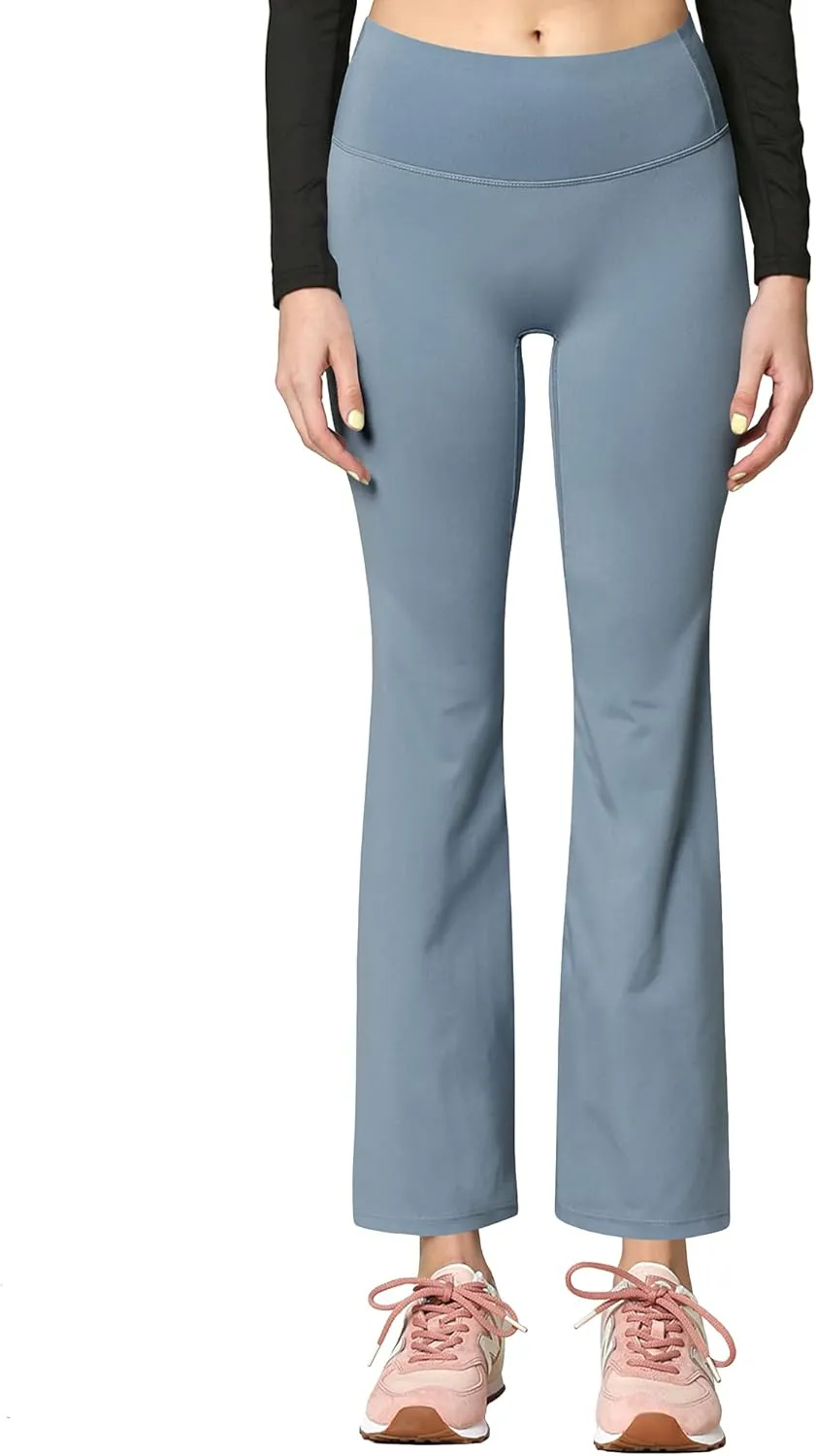 Peached Seamless Front & Side Leggings with Inner Pocket Ankle Boot Cut Yoga Pants