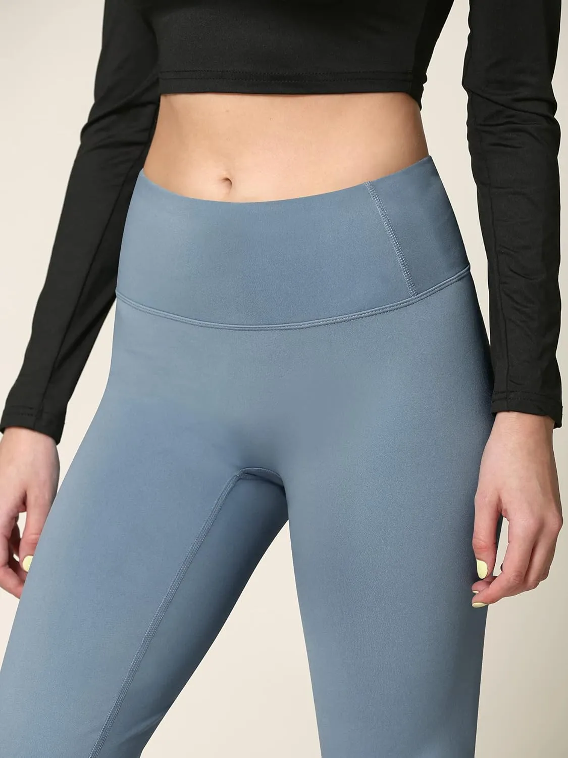 Peached Seamless Front & Side Leggings with Inner Pocket Ankle Boot Cut Yoga Pants