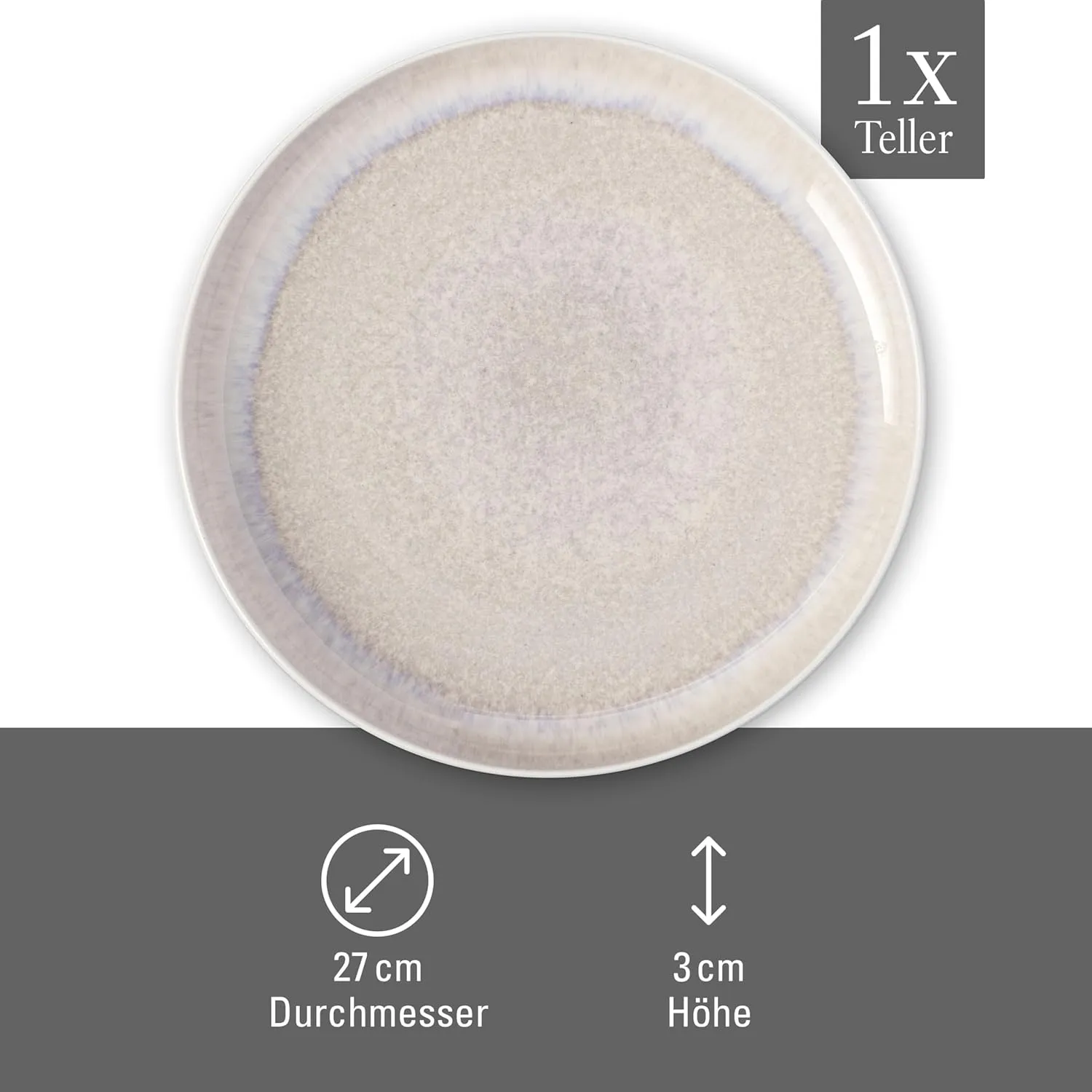 Perlemor Sand Flat plate 27x27x3cm