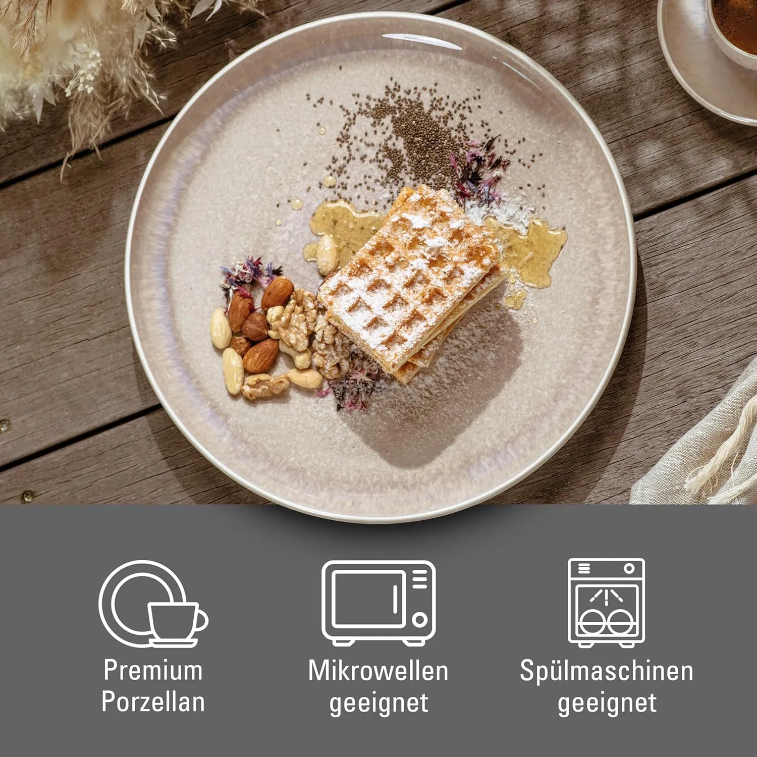 Perlemor Sand Flat plate 27x27x3cm