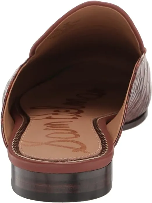 Personalized assistance Edelman Heeled Slip Dark Toe Brown On Mules Flat Almond Sam Embellished Linnie Proactive service