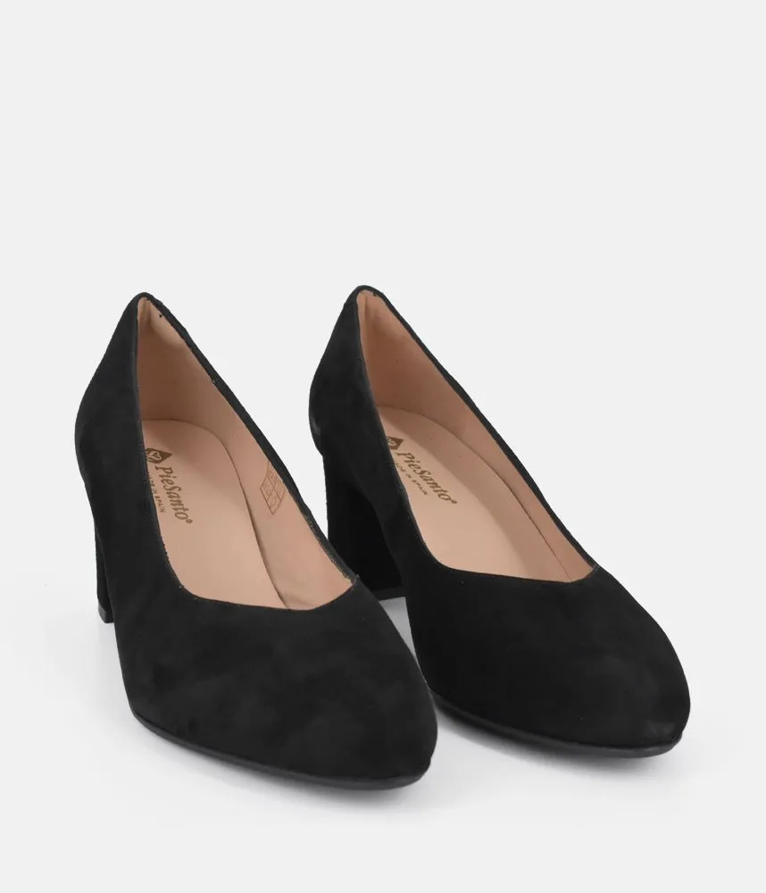 PieSanto Premium Black Suede Block Heels