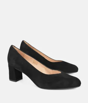 PieSanto Premium Black Suede Block Heels