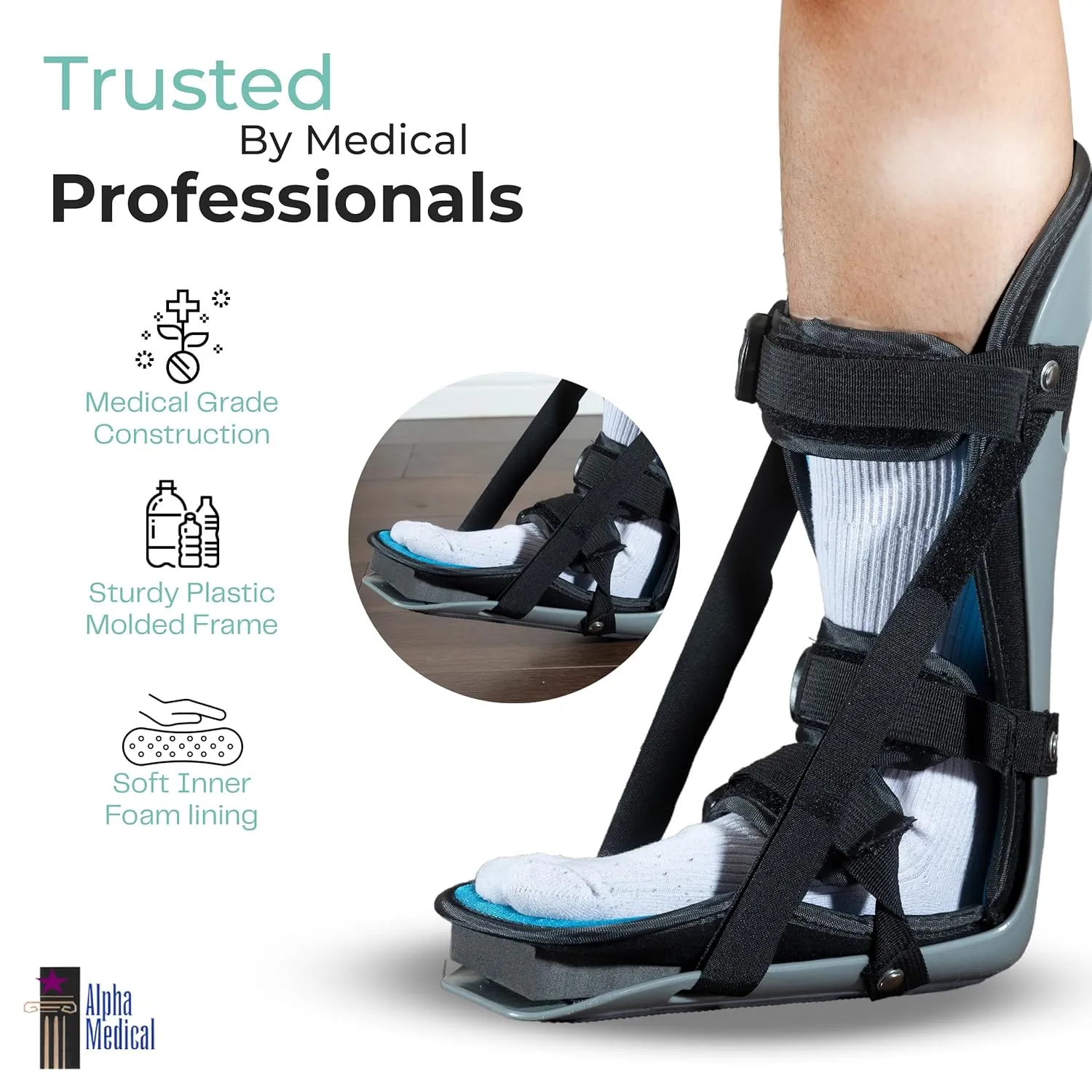Plantar Fasciitis Night Splint – Stretch Boot, Sleeping Boot, Achilles Tendonitis, Fascia, Calf Tendon Stretching, Heel and Bone Spur, Arch pain. Right & Left Foot. L4398 L4398 (Medium)