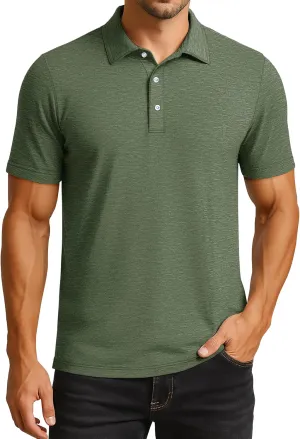 Polo Shirts for Men Performance Mens Golf Shirt Dry Fit Collared Polo Shirts Short Sleeve Moisture Wicking