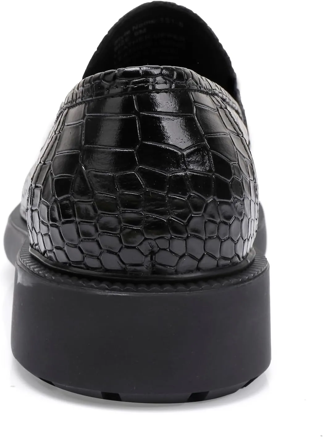 Premium Mens Leather Dress Shoes, Classic Casual Crocodile Printed Business Buckle Dress Slip on Penny Loafer Party Wedding Shoes for Mens