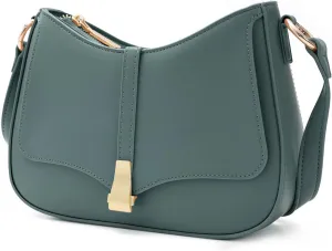 Prettyzys Crescent Shoulder Bag for Women, Vintage Retro Vegan Leather Clutch Tote Handbags Crossbody Bags Handbag for Women